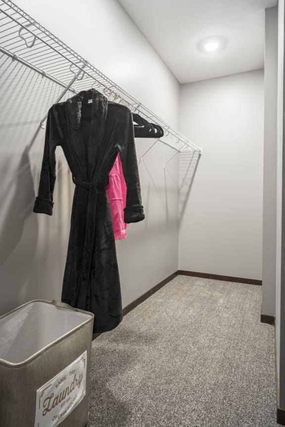 Large walk in closet at 360 at Jordan West in West Des Moines, IA
