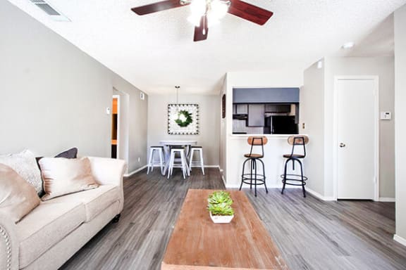 spacious living room at country club villas