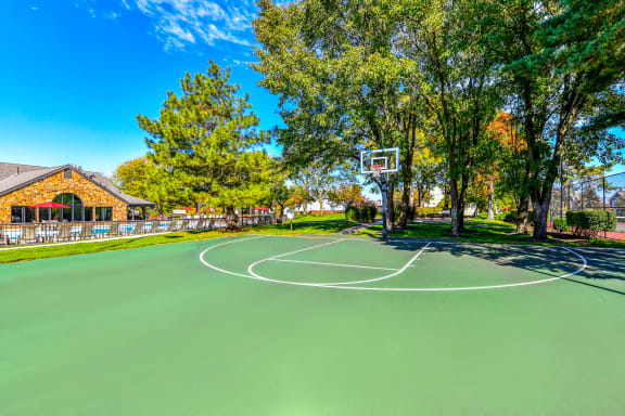 Enjoy Outdoor Games and Variety of Activities on our Multi-Purpose Sports Court Pointe Royal Townhome Apartments, Overland Park, KS 66213