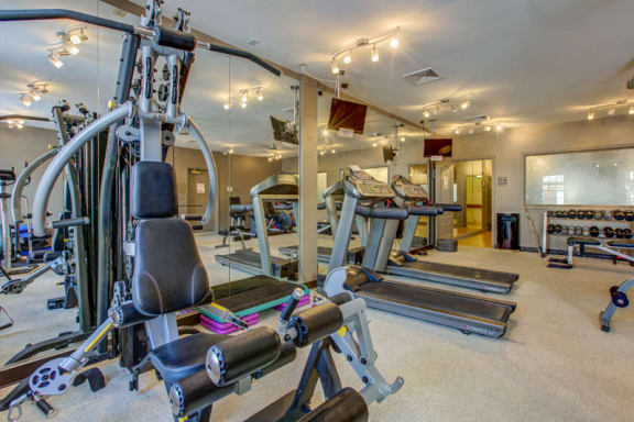 24-Hour Fitness Center with studio and sauna at The Marque Apartments, Gainesville, 20155