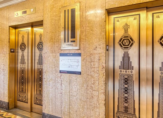 Elevators at Deco at CNB