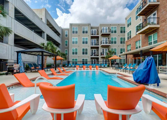 Pool at The Delaneaux Apartments in New Orleans