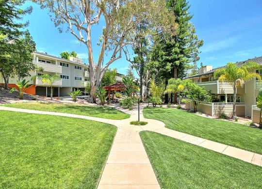 Green Space Walking Trails at Sharon Grove Apartments, Menlo Park, California