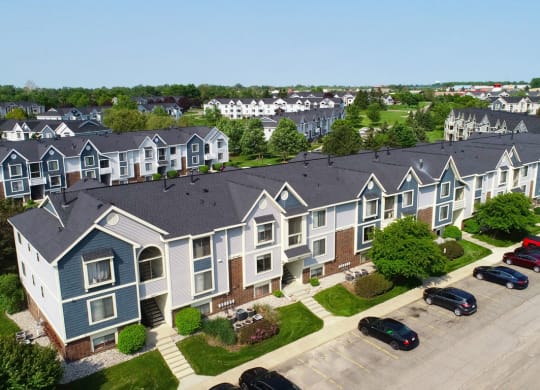 Aerial View Of The Apartments at The Crossings Apartments, Michigan, 49508