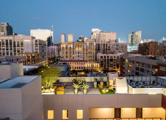 Thumbnail 9 of 42 - 4th and J San Diego, CA Skydeck at Dusk