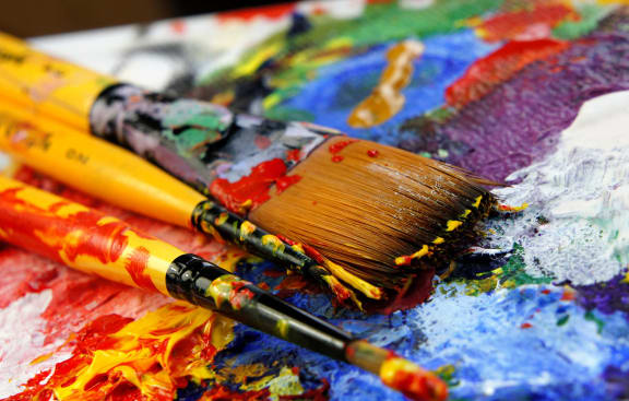 Paint Brush and Canvas l artist studio