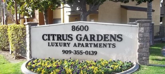Property Signage at Citrus Gardens Apartments, Fontana