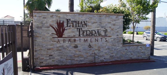 Monument Sign l Ethan Terrace Sacramento CA Apartments For Rent
