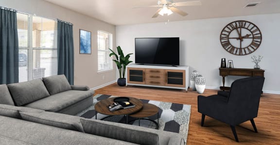 Asbury Place_Model Townhome Living Room