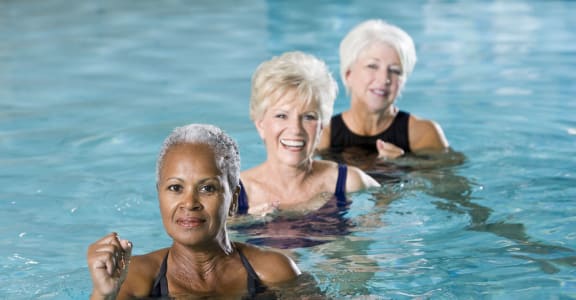 Women At Swmming Pool at 55+ FountainGlen Pasadena, California