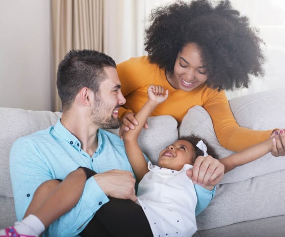 stock image- family on couch