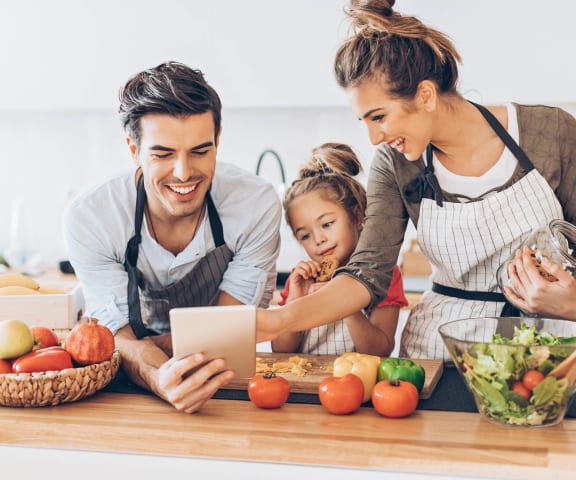 stock image- Family cooking