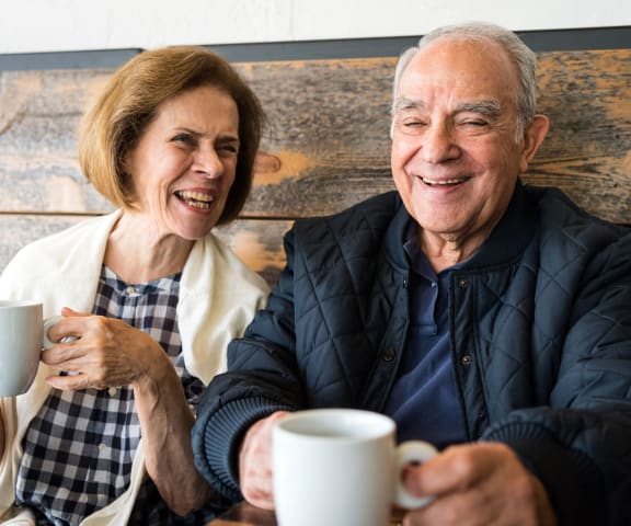 stock image- senior couple drinking coffee