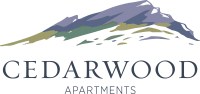 the logo for the cedarswood apartments
