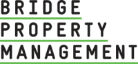 a green background with the words bridge property management