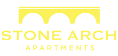 the logo for stone arch apartments