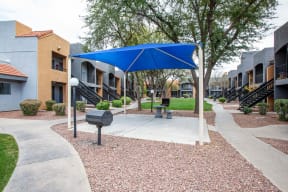 Community BBQ grill at Casa Bella Apartments in Tucson AZ 4-2020