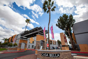 Community entrance at Casa Bella Apartments in Tucson AZ 4-2020