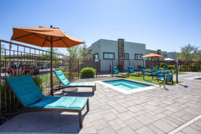 Pool Seating at Avilla Victoria in Queen Creek Arizona 2021