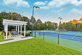tennis court and pergola