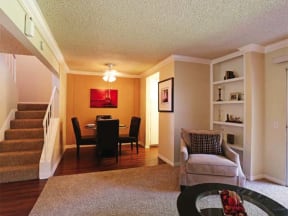 Ontario CA Apartments - Open Space Living Room with Hardwood Floors Featuring Stylish Interior
