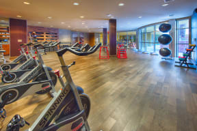 Cardio Machines In Gym at The Heights at Woodland Park Apartments, The Barvin Group, Houston