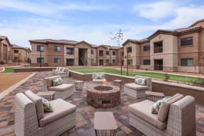Fire pit & lounge area | Canyons at Linda Vista Trail
