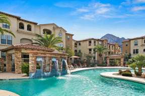 Pool with water feature | Villas at San Dorado
