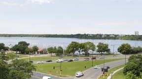 View of Lake Bde Maka Ska and surrounding streets