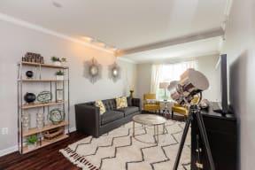 Expansive Living Room at 45 Madison Apartments, Missouri