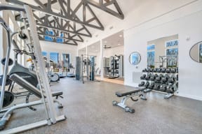24-Hour Fitness Center With Free Weights at Alta Croft, North Carolina