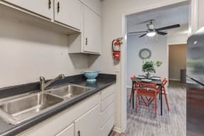 renovated kitchen with white cabinets at The Creek at St Andrews, Columbia, SC