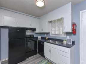townhouse kitchen with white cabinets at The Creek at St Andrews, Columbia, 29210
