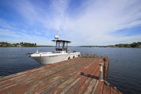 Villaggio on Yarrow Bay Lake Washington shot and dock with boat