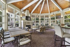 Villaggio on Yarrow Bay clubhouse with dining area