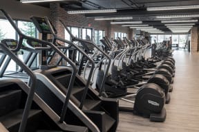 	Fairway Flats Apartments Fitness Center with a Wide Variety of Updated Cardio and Weight Lifting Machines