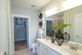 Bathroom With Extra Storage Space at Meridian at Fairfield Park, Wilmington, NC, 28412