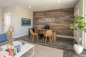 Leasing office with seating l Metro 510 in Riverside Ca