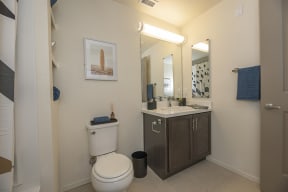 Bathroom l Metro 510 Apartment for rent in Riverside Ca