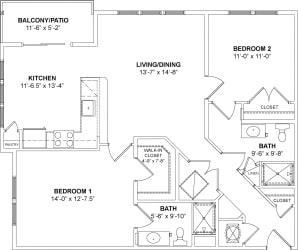 The Parker: 2 bedroom-2 bath The Parker