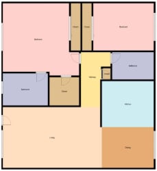 Floor Plan 2 Bedroom, 2 Bathroom