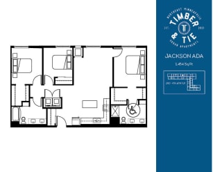 Three Bedroom Two Bathroom Jackson Floorplan Three Bedroom Two Bathroom Jackson Floorplan at Timber and Tie Apartments, Minnesota, 55343