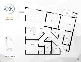 Unit D1 Floorplan Unit D1 Floorplan at The Axis