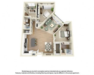 Floor Plan C2 3 Bedroom 2 Bath