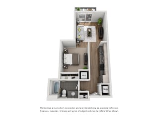 Belford, Studio / 1 ba, 595 sq. ft.