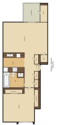 Floor Plan 1 Bedroom 1 Bathroom