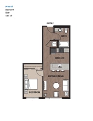 Floor Plan One Bedroom Plan 4A