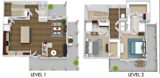 Perkins Townhome with Fenced-in Yard Perkins + yard. 2 bedroom townhome. Kitchen with island open to living/dinning room. 2 full bathrooms + powder room, double vanity in master. Walk-in closets. patio open to yard. 2nd floor balcony.