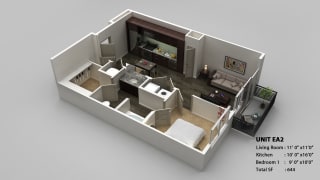 S2, 1 br, 1 ba
