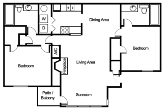 Floor Plan 2 BEDROOM | 2 BATH